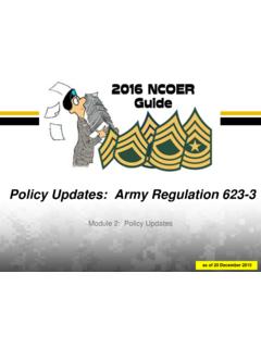 Policy Updates: Army Regulation 623-3