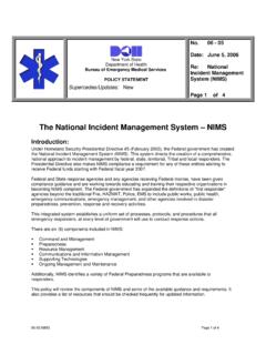 Policy 06-05 National Incident Management System