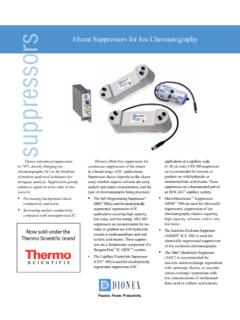 Eluent Suppressors for Ion Chromatography