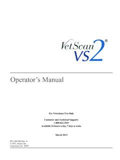 Abaxis VetScan Operator’s Manual