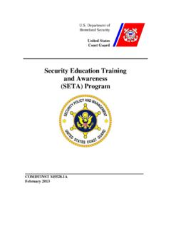SECURITY EDUCATION TRAINING AND AWARENESS …