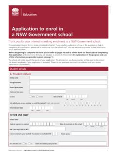 Application to Enrol in a NSW Government School