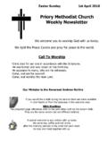 Priory Methodist Church Weekly Newsletter