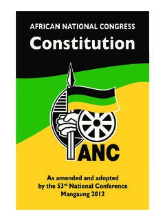 AFRICAN NATIONAL CONGRESS Constitution