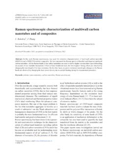 Raman spectroscopic characterization of multiwall …