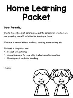 Home Learning Packet
