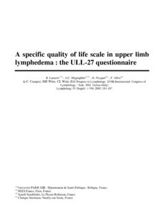 A specific quality of life scale in upper limb …