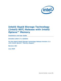 Intel RST Installation and User Guide