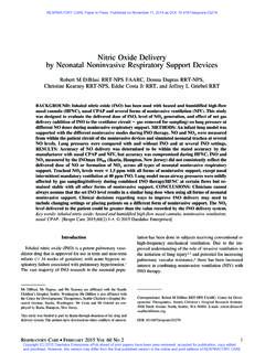 Nitric Oxide Delivery by Neonatal Noninvasive Respiratory ...