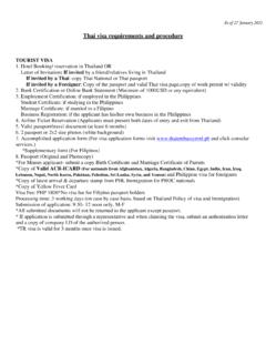 Thai visa requirements and procedure