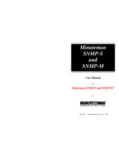 Minuteman SNMP-S and SNMP-M