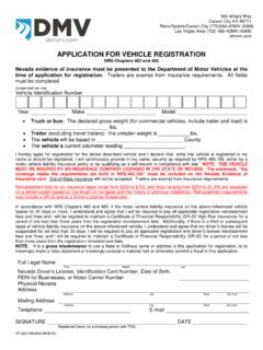 VP 222 Application for Vehicle Registration - Nevada