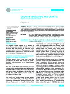 GROWTH STANDARDS AND CHARTS;
