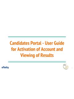 Candidates Portal - User Guide for Activation of Account ...