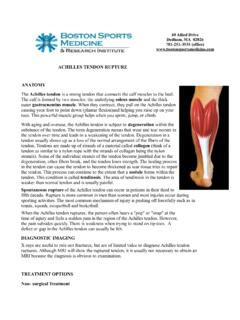 Achilles Tendon Repair Protocol - Boston Sports Medicine