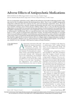 Adverse Effects of Antipsychotic Medications
