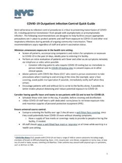 COVID-19 Outpatient Infection Control Quick Guide
