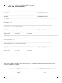 Form 109-B Change of Address for Businesses