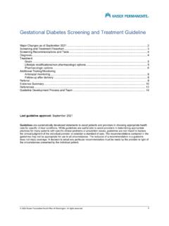 Gestational Diabetes Guideline - Kaiser Permanente
