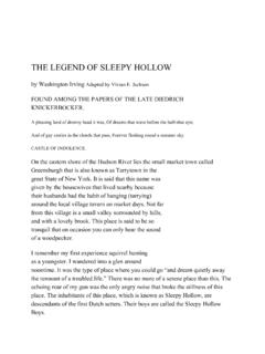 THE LEGEND OF SLEEPY HOLLOW - Mrs. Moster's 8th grade …