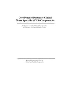 Core Practice Doctorate CNS Competencies - 404