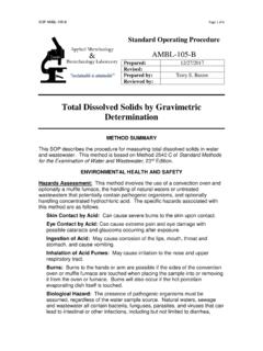 Total Dissolved Solids by Gravimetric Determination