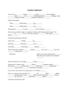 Adoption Application - legal forms
