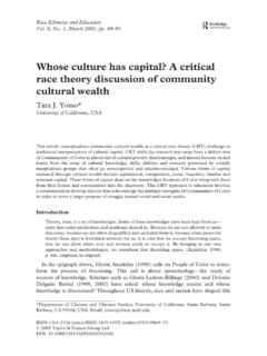 Whose culture has capital? A critical race theory ... - IIRP