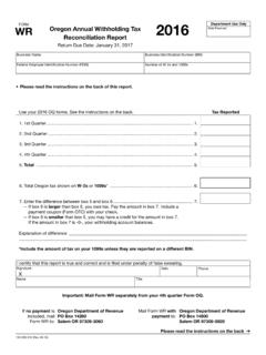 2016 Form WR, Oregon Annual Withholding Tax …