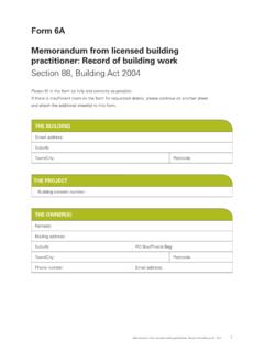 Memorandum from licensed building practitioner: Record …