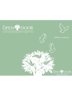 Resident Handbook - Open Door Shelter