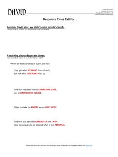Pastor Chris Brown northcoastchurch.com/sermons Desperate ...