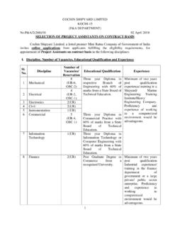 SELECTION OF PROJECT ASSISTANTS ON CONTRACT BASIS I ...