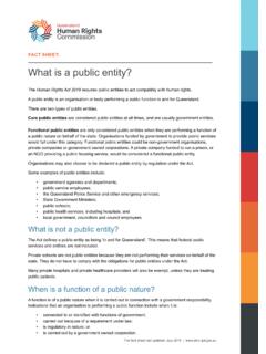 What is a Public Entity? - qhrc.qld.gov.au