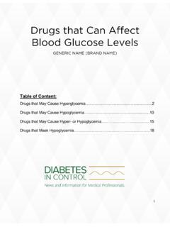 Drugs that Can Affect Blood Glucose Levels