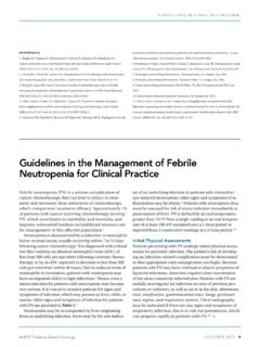 Guidelines in the Management of Febrile Neutropenia for ...