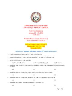 APPROVED AGENDA OF THE 24th NAVAJO NATION COUNCIL