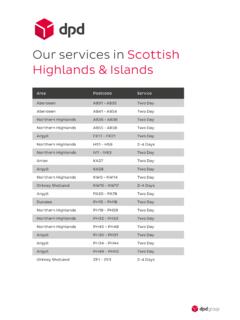 Our services in Scottish Highlands &amp; Islands - DPD