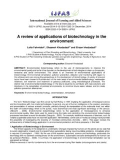 A review of applications of biotechnology in the environment