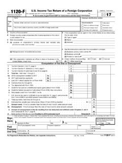 1120-F U.S. Income Tax Return of a Foreign Corporation