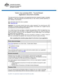 Visitor visa (subclass 600) - Tourist Stream …