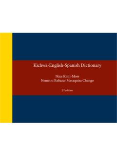 Kichwa-English-Spanish Dictionary