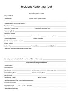 Incident Reporting Tool - Boy Scouts of America