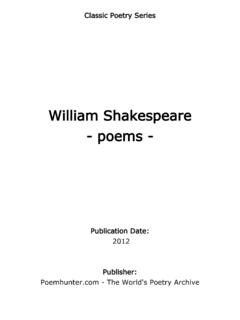 William Shakespeare - poems - PoemHunter.Com
