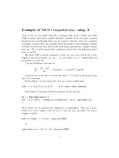 Example of MLE Computations, using R - …