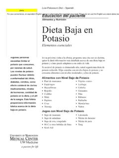 Alimentos y Nutrici&#243;n Dieta Baja en Potasio