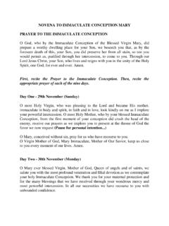 NOVENA TO IMMACULATE CONCEPTION MARY PRAYER TO …
