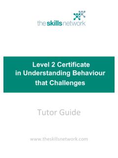 Level 2 Certificate in Understanding Behaviour that …