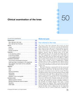50 - Clinical examination of the knee