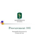 Presented By Procurement &amp; Contract Services - csus.edu
